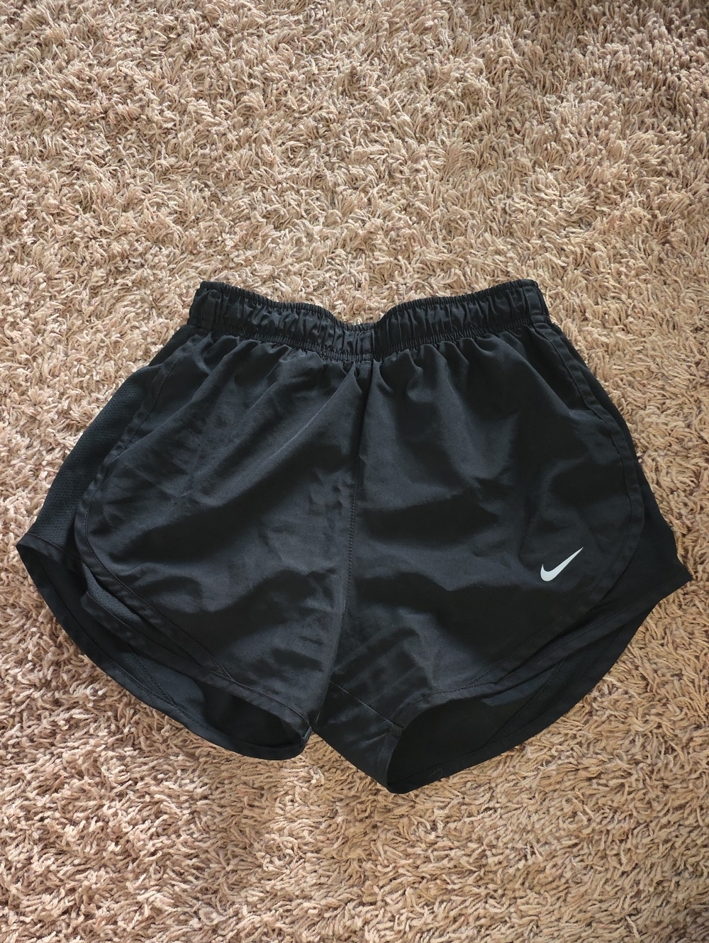 Nike Black Women's Athletic Shorts with White Swoosh